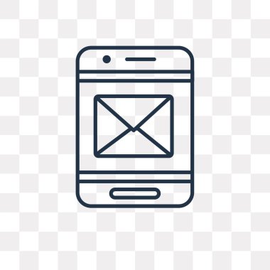Mobil e-posta vektör anahat simgesi üzerinde şeffaf arka plan izole alma, yüksek kalitede doğrusal hareket eden Email alma saydamlık kavramı kullanılan web ve mobil olabilir