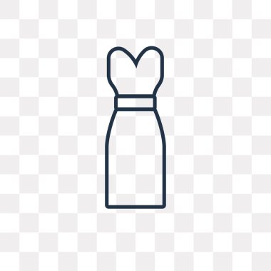 Uzun kolsuz elbise vektör anahat simgesini şeffaf arka plan üzerinde yüksek kalite doğrusal uzun kolsuz elbise şeffaflık anlayışı izole olabilir kullanılan web ve mobil