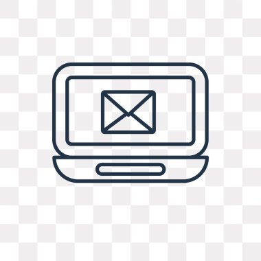 Posta vektör anahat simgesini şeffaf arka plan üzerinde yüksek kalitede doğrusal posta saydamlık kavramı izole olabilir kullanılan web ve mobil