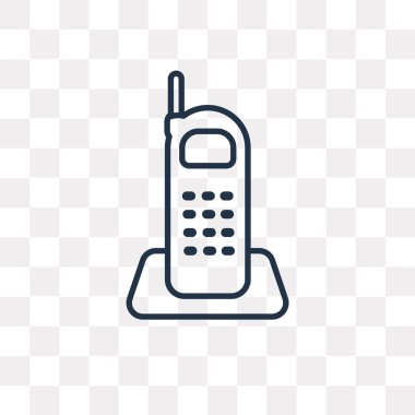 Kullandığınız web ve mobil telefon vektör anahat simgesini şeffaf arka plan üzerinde yüksek kalitede doğrusal telefon saydamlık kavramı izole olabilir
