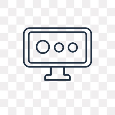 Saydam arka plan üzerinde yüksek kalitede doğrusal monitör saydamlık kavramı izole monitör vektör anahat simgesini kullandığınız web ve mobil olabilir
