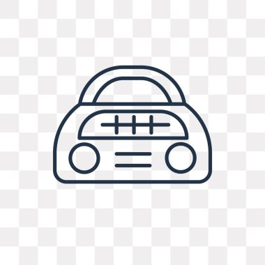 Radyo vektör anahat simgesini şeffaf arka plan üzerinde yüksek kalitede doğrusal radyo saydamlık kavramı izole olabilir kullanılan web ve mobil