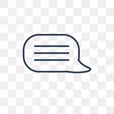 Konuşma balonu vektör anahat simgesini şeffaf arka plan üzerinde yüksek kalitede doğrusal konuşma balonu saydamlık kavramı izole olabilir kullanılan web ve mobil