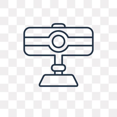 Webcam vektör anahat simgesini şeffaf arka plan üzerinde yüksek kalitede doğrusal Webcam saydamlık kavramı izole olabilir kullanılan web ve mobil