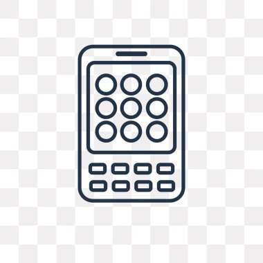Akıllı telefon vektör anahat simgesini şeffaf arka plan üzerinde yüksek kalitede doğrusal Smartphone saydamlık kavramı izole olabilir kullanılan web ve mobil