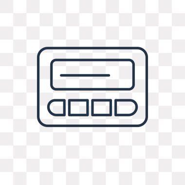 Çağrı cihazı vektör anahat simgesini şeffaf arka plan üzerinde yüksek kalitede doğrusal çağrı cihazı saydamlık kavramı izole olabilir kullanılan web ve mobil