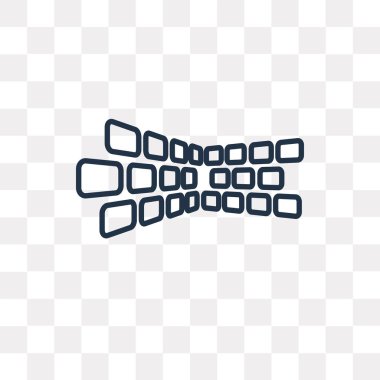 Tuğla duvar vektör anahat simgesini şeffaf arka plan üzerinde yüksek kalitede doğrusal tuğla duvar saydamlık kavramı izole olabilir kullanılan web ve mobil