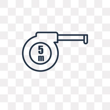 Beş metre cetvel vektör anahat simgesini şeffaf arka plan üzerinde yüksek kalitede doğrusal beş metre cetvel saydamlık kavramı izole olabilir kullanılan web ve mobil