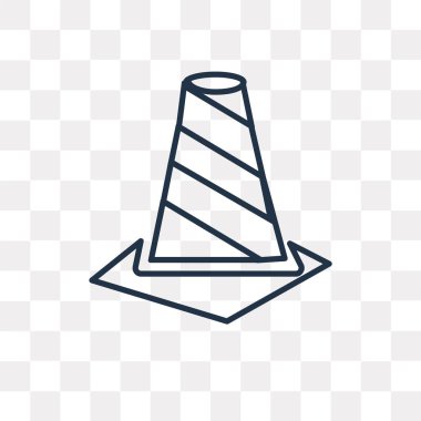 Yol tıpa vektör anahat simgesini şeffaf arka plan üzerinde yüksek kalitede doğrusal yol tıpa saydamlık kavramı izole olabilir kullanılan web ve mobil