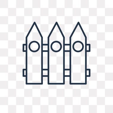 Bahçe Çit vektör anahat simgesini şeffaf arka plan üzerinde izole, yüksek kalitede doğrusal bahçe çit saydamlık kavramı kullanılan web ve mobil olabilir