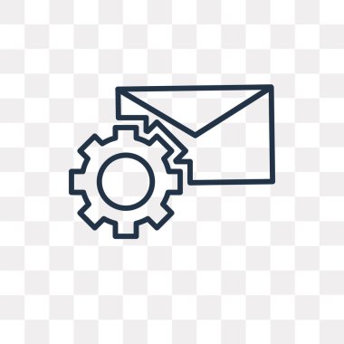 Posta vektör anahat simgesini şeffaf arka plan üzerinde yüksek kalitede doğrusal posta saydamlık kavramı izole olabilir kullanılan web ve mobil