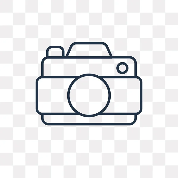 Dslr Camera Vector Overzicht Pictogram Geïsoleerd Transparante Achtergrond Hoge Kwaliteit — Stockvector