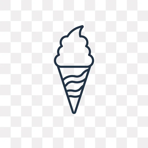 Отрезанная Иконка Вектора Конуса Мороженого Изолированная Прозрачном Фоне Высококачественная Линейная — стоковый вектор