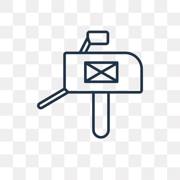 Mailbox Vektor Outline Icon Isoliert Auf Transparentem Hintergrund Qualitativ Hochwertige — Stockvektor