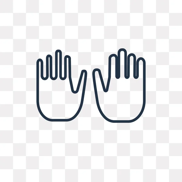 手袋ベクター アウトラインのアイコンが透明な背景に分離 高品質線形手袋透明性概念を使用する Web と携帯できるか — ストックベクタ