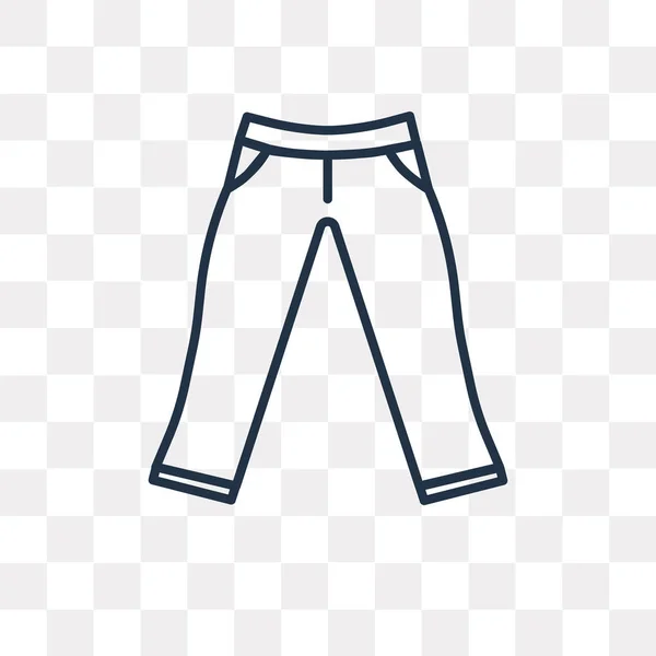 Chinos Broek Vector Overzicht Pictogram Geïsoleerd Transparante Achtergrond Hoge Kwaliteit — Stockvector