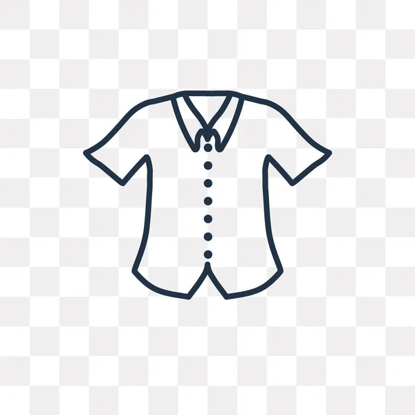 Icono Contorno Vectorial Camisa Formal Aislado Sobre Fondo Transparente Concepto — Vector de stock