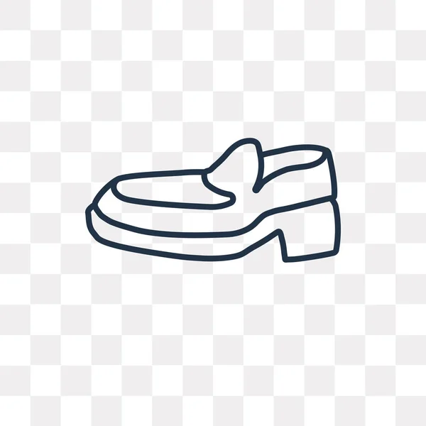 Zapatos Cuero Icono Contorno Vectorial Aislado Sobre Fondo Transparente Alta — Vector de stock