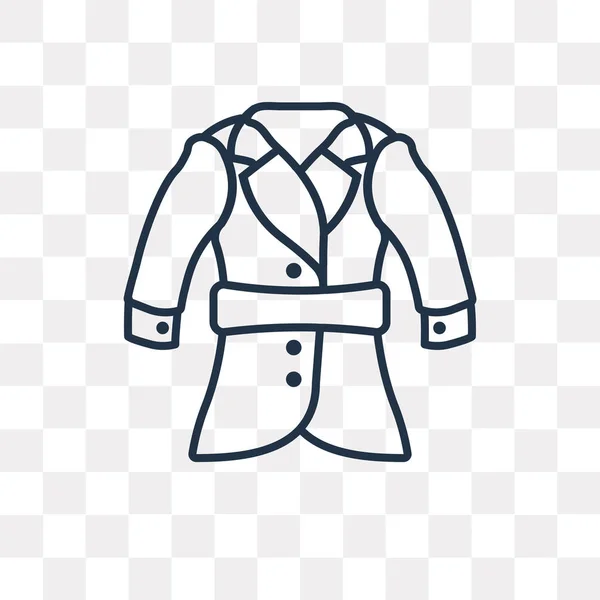 Trench Coat Icono Contorno Vectorial Aislado Sobre Fondo Transparente Concepto — Vector de stock