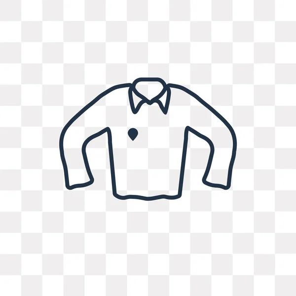 Henley Camisa Vector Contorno Icono Aislado Sobre Fondo Transparente Concepto — Vector de stock