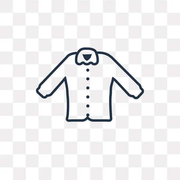 Collarless Cotton Shirt Vector Overzicht Pictogram Geïsoleerd Transparante Achtergrond Hoge — Stockvector