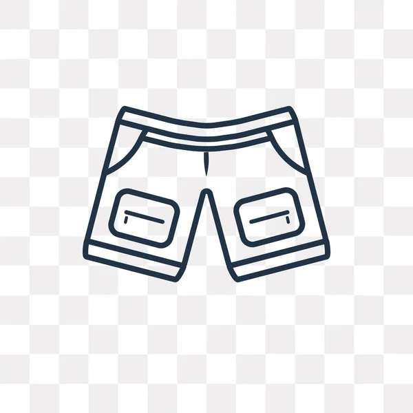 Denim Shorts Vector Outline Icon Isolated Transparent Background High Quality — Stock Vector