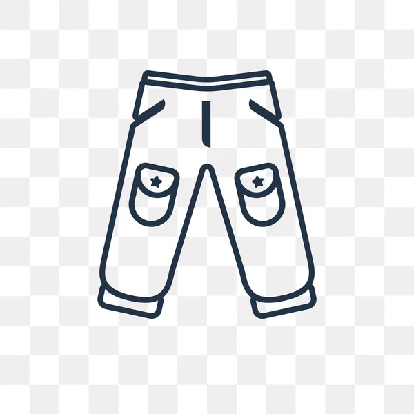 Broek Vector Overzicht Pictogram Geïsoleerd Transparante Achtergrond Hoge Kwaliteit Lineaire — Stockvector