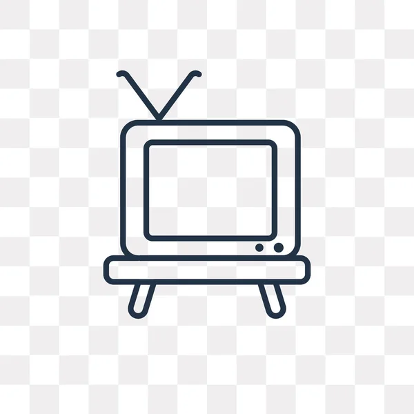 Ícone Contorno Vetor Televisão Isolado Fundo Transparente Conceito Transparência Televisão — Vetor de Stock