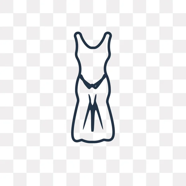 Vestido Largo Bandeau Icono Del Esquema Del Vector Aislado Sobre — Vector de stock