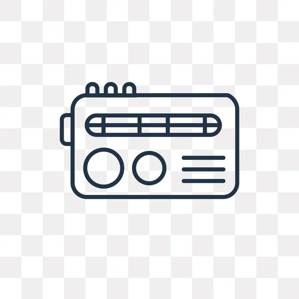 Radio Vektor Outline Icon Isoliert Auf Transparentem Hintergrund Qualitativ Hochwertiges — Stockvektor