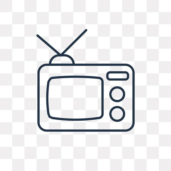 Ícone Contorno Vetor Televisão Isolado Fundo Transparente Conceito Transparência Televisão — Vetor de Stock