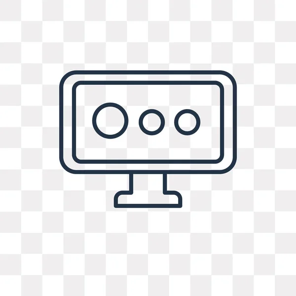 Icono Del Contorno Del Vector Del Monitor Aislado Fondo Transparente — Vector de stock