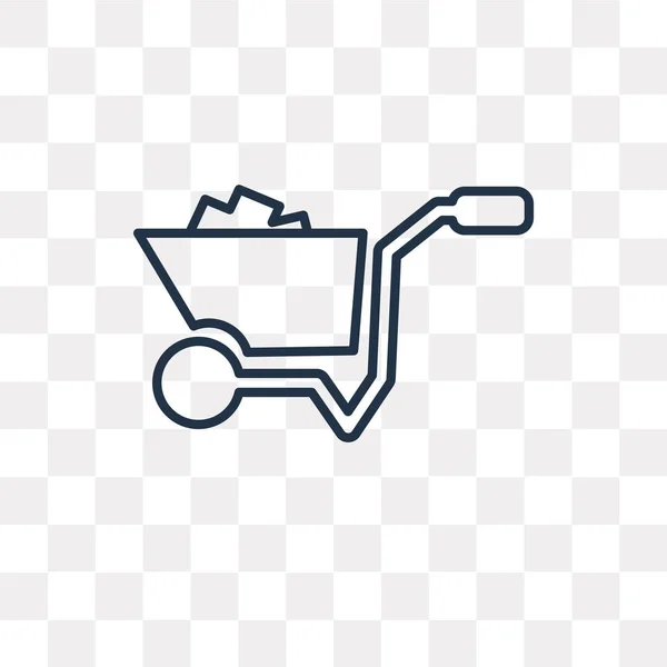 Wheelbarrow Vector Contorno Icono Aislado Sobre Fondo Transparente Alta Calidad — Vector de stock