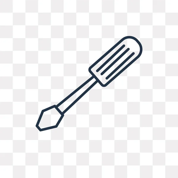 Screwdriver Vector Outline Icon Isolated Transparent Background High Quality Linear — 图库矢量图片