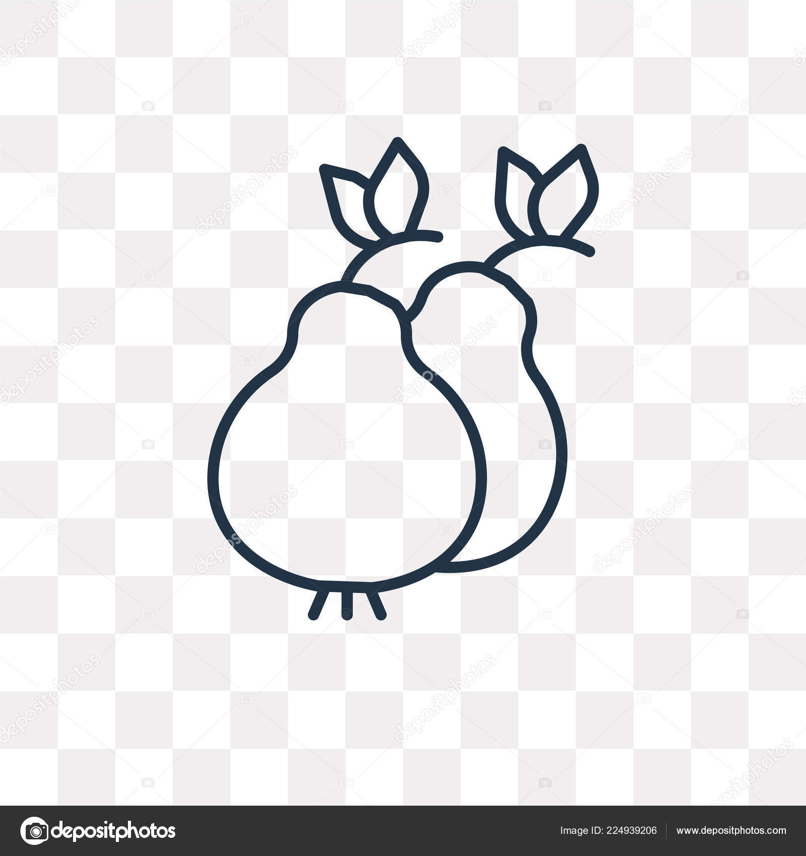 Pear Vector Outline Icon Isolated Transparent Background High Quality Linear Stock Vector Image By C Mmvector