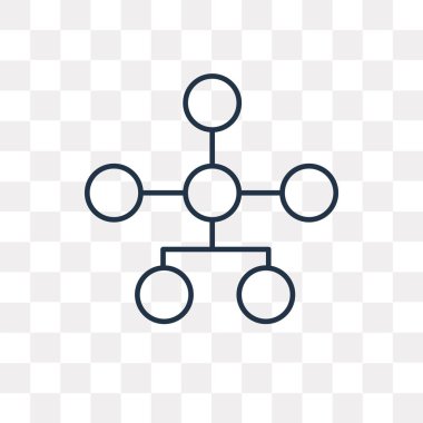 Hiyerarşik yapısı vektör anahat simgesini şeffaf arka plan üzerinde yüksek kalite doğrusal hiyerarşik yapısı şeffaflık anlayışı izole olabilir kullanılan web ve mobil