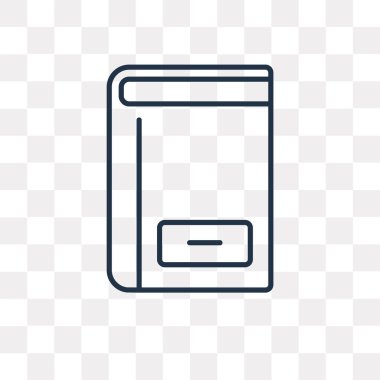 Saydam arka plan üzerinde yüksek kalitede doğrusal saydamlık kavramı kitap izole kitap vektör anahat simgesini kullandığınız web ve mobil olabilir