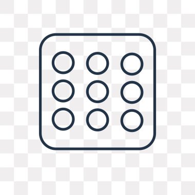 Menü vektör anahat simgesini şeffaf arka plan üzerinde yüksek kalite doğrusal menü şeffaflık anlayışı izole olabilir kullanılan web ve mobil