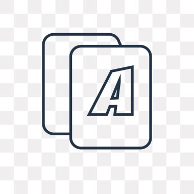 Yazı tipi vektör anahat simgesini şeffaf arka plan üzerinde yüksek kalitede doğrusal yazı tipi saydamlık kavramı izole olabilir kullanılan web ve mobil