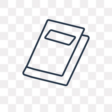 Saydam arka plan üzerinde yüksek kalitede doğrusal saydamlık kavramı kitap izole kitap vektör anahat simgesini kullandığınız web ve mobil olabilir