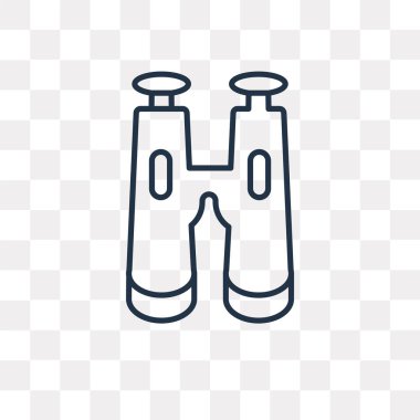 Dürbün vektör anahat simgesini şeffaf arka plan üzerinde yüksek kalitede doğrusal dürbün saydamlık kavramı izole olabilir kullanılan web ve mobil