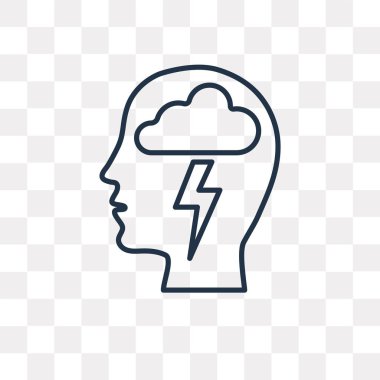 Beyin fırtınası vektör anahat simgesini şeffaf arka plan üzerinde yüksek kalitede doğrusal beyin fırtınası saydamlık kavramı izole olabilir kullanılan web ve mobil