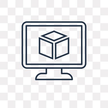 Saydam arka plan üzerinde yüksek kalitede doğrusal monitör saydamlık kavramı izole monitör vektör anahat simgesini kullandığınız web ve mobil olabilir