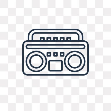 Boombox vektör anahat simgesini şeffaf arka plan üzerinde yüksek kalitede doğrusal Boombox saydamlık kavramı izole olabilir kullanılan web ve mobil