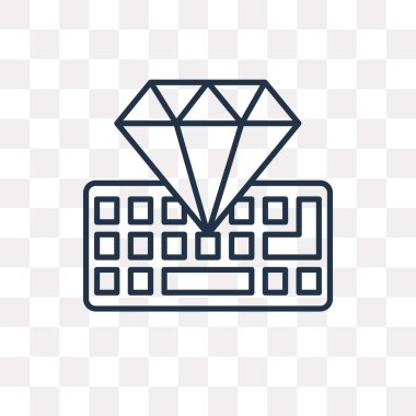 Klavye vektör anahat simgesini şeffaf arka plan üzerinde yüksek kalitede doğrusal klavye saydamlık kavramı izole olabilir kullanılan web ve mobil