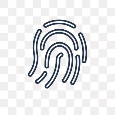 Parmak izi vektör anahat simgesini şeffaf arka plan üzerinde yüksek kalitede doğrusal parmak izi saydamlık kavramı izole olabilir kullanılan web ve mobil