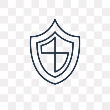 Virüsten koruma vektör anahat simgesini şeffaf arka plan üzerinde yüksek kalitede doğrusal virüsten koruma saydamlık kavramı izole olabilir kullanılan web ve mobil