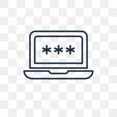 Vektör anahat simgesini şeffaf arka plan üzerinde izole kesmek, yüksek kalitede doğrusal Hacking saydamlık kavramı kullanılan web ve mobil olabilir