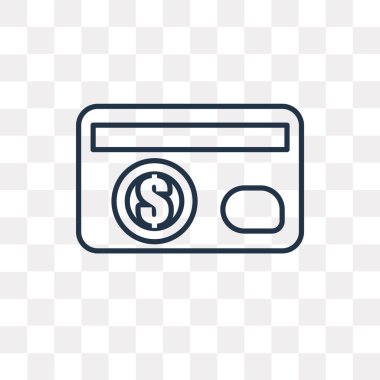 CIT kartı vektör anahat simgesini şeffaf arka plan üzerinde yüksek kalitede doğrusal CIT kart saydamlık kavramı izole olabilir kullanılan web ve mobil