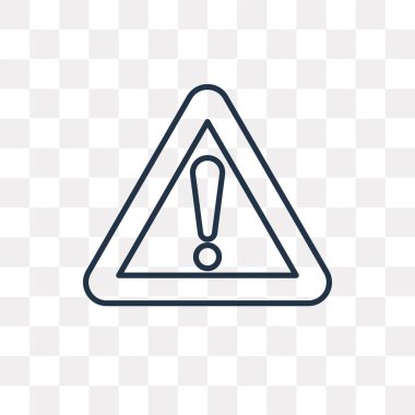 Tehlike vektör anahat simgesini şeffaf arka plan üzerinde yüksek kalitede doğrusal tehlike saydamlık kavramı izole olabilir kullanılan web ve mobil